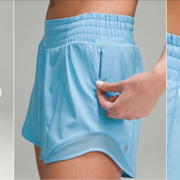 Women's Light Blue Athletic Shorts - Picture 1 of 4